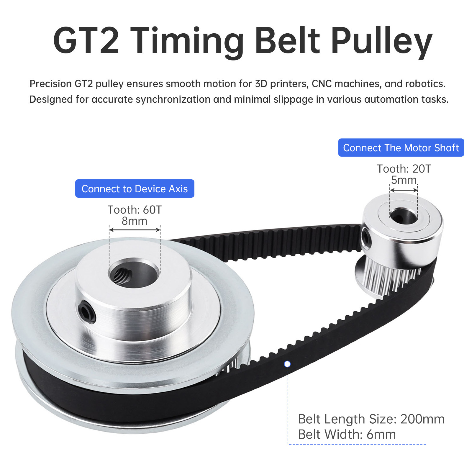 Gt2 Pulley - 12V-24V 775 Elektrikli DC Motor ve