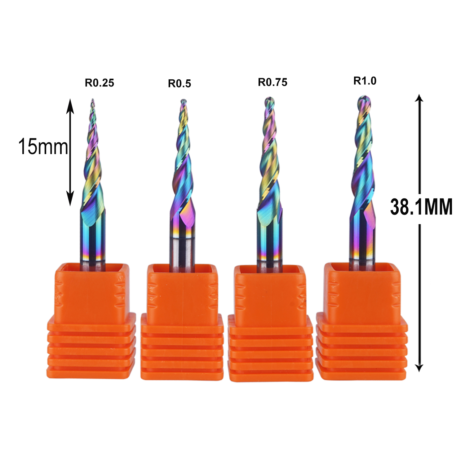 End Mill Set - DREANIQUE 4 adet/takım 2 Flüt Bilyalı