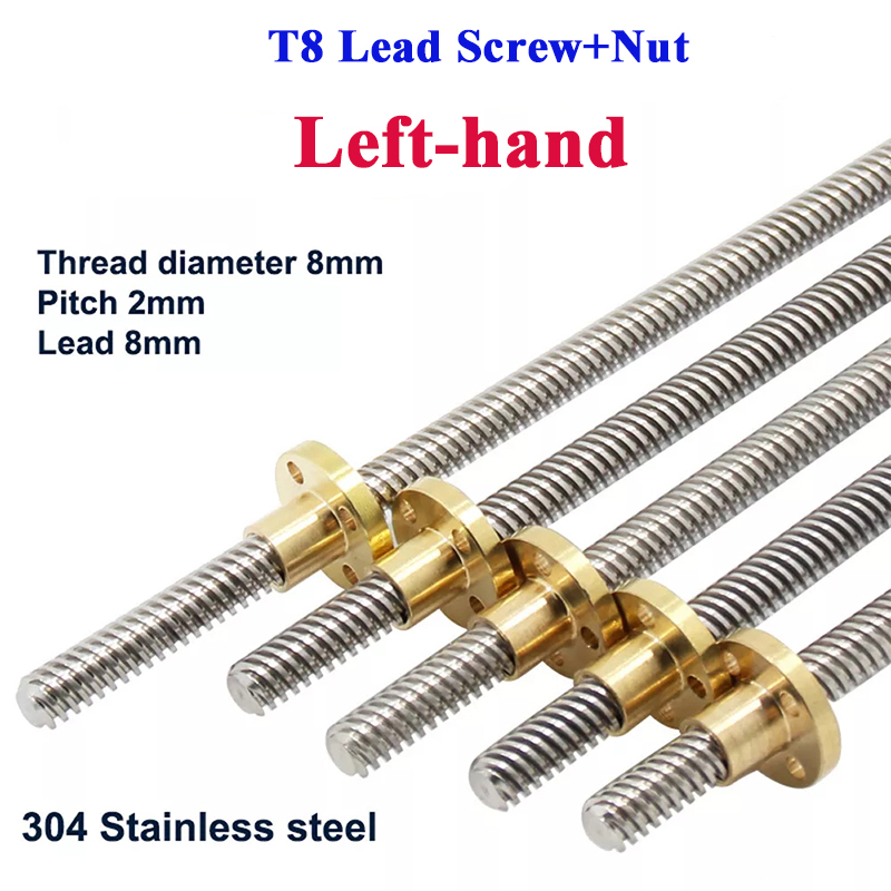 Lead Screw 8Mm - T8 Kurşun Vida Sol Dişli Kurşun
