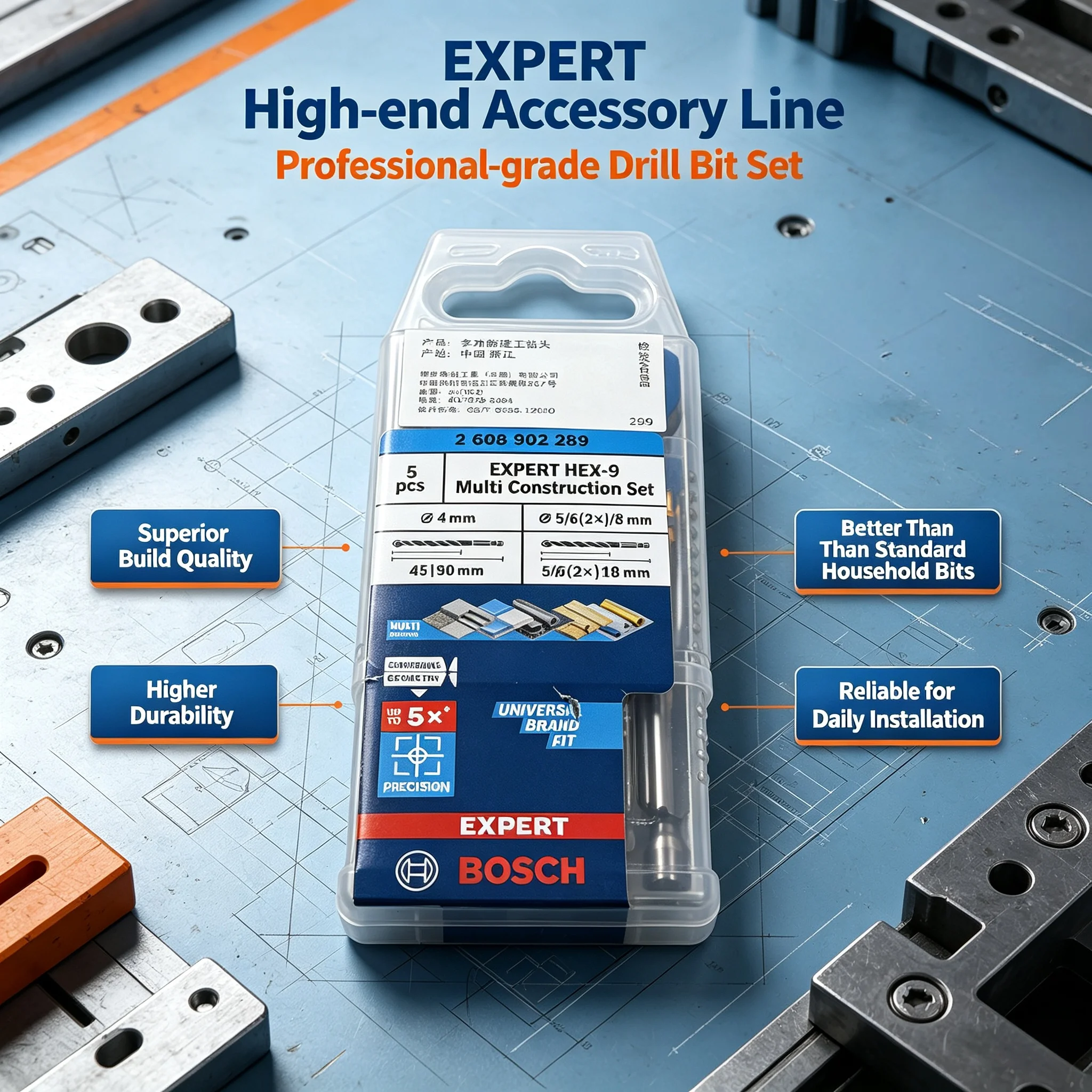Drill Bit Set - BOSCH 2608902289 EXPERT HEX-9 Çok Amaçlı