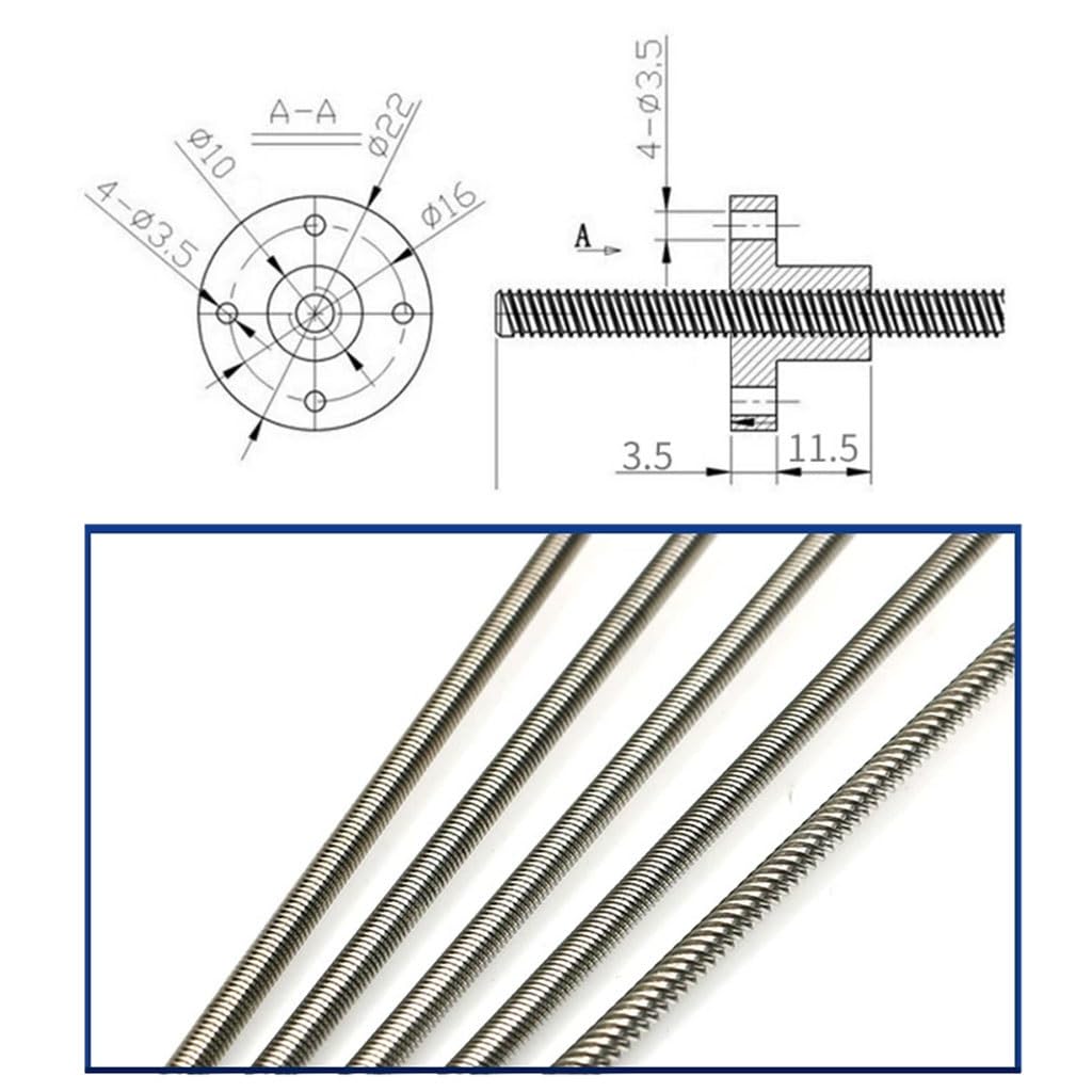 1 adet T6 kurşun Vida Yuvarlak - Lead Screw 8Mm incelemesi ve fiyatı